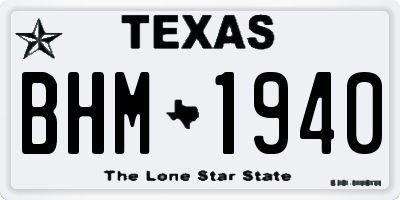 TX license plate BHM1940