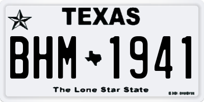 TX license plate BHM1941