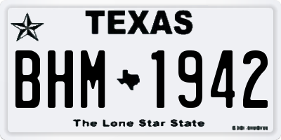 TX license plate BHM1942