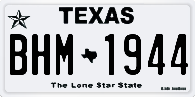 TX license plate BHM1944