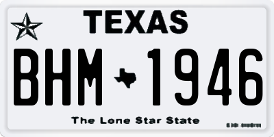 TX license plate BHM1946