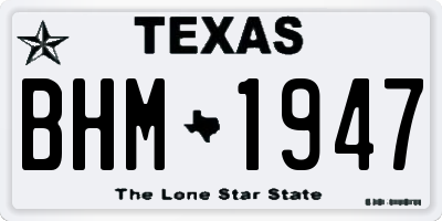 TX license plate BHM1947