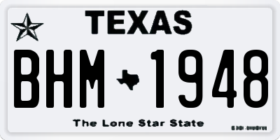 TX license plate BHM1948