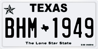 TX license plate BHM1949