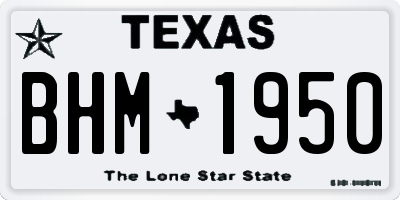 TX license plate BHM1950