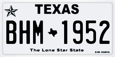 TX license plate BHM1952