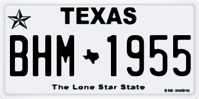 TX license plate BHM1955