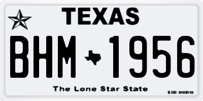 TX license plate BHM1956