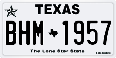 TX license plate BHM1957