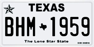 TX license plate BHM1959