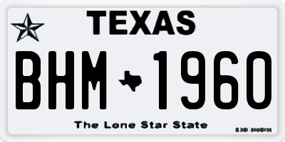 TX license plate BHM1960