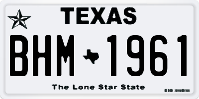 TX license plate BHM1961