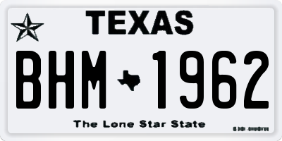 TX license plate BHM1962