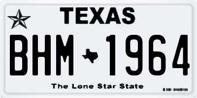 TX license plate BHM1964