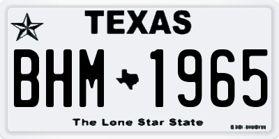 TX license plate BHM1965