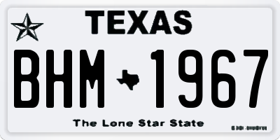 TX license plate BHM1967
