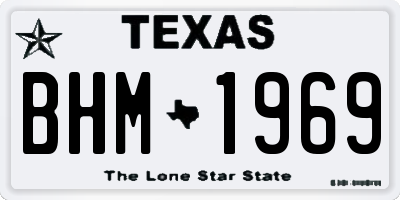 TX license plate BHM1969
