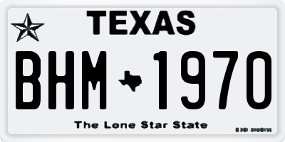 TX license plate BHM1970