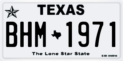 TX license plate BHM1971