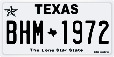 TX license plate BHM1972