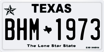 TX license plate BHM1973