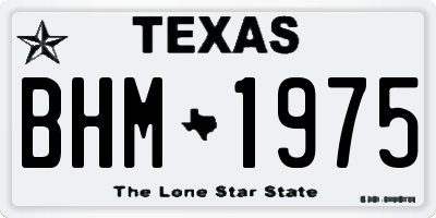 TX license plate BHM1975