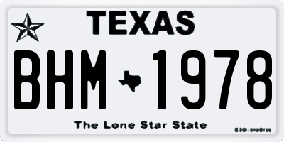 TX license plate BHM1978