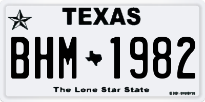 TX license plate BHM1982
