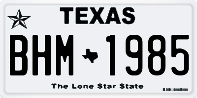 TX license plate BHM1985