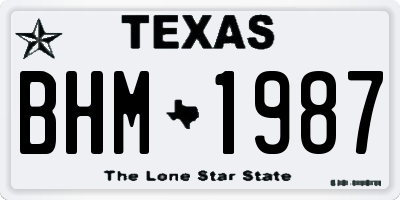 TX license plate BHM1987