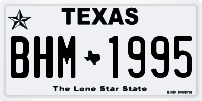 TX license plate BHM1995