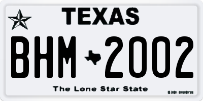 TX license plate BHM2002