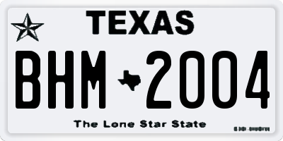 TX license plate BHM2004