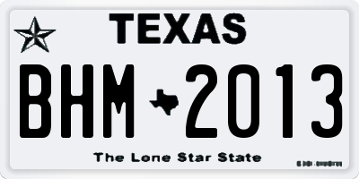 TX license plate BHM2013