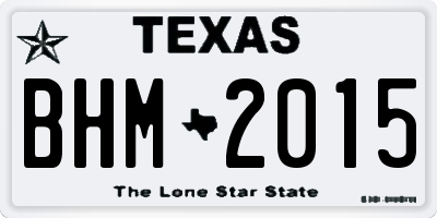 TX license plate BHM2015