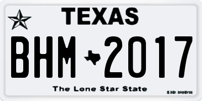 TX license plate BHM2017