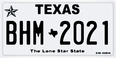 TX license plate BHM2021