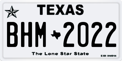 TX license plate BHM2022