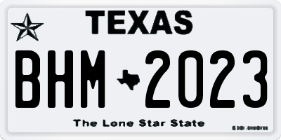 TX license plate BHM2023