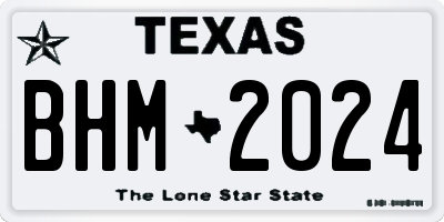 TX license plate BHM2024