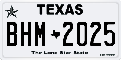 TX license plate BHM2025