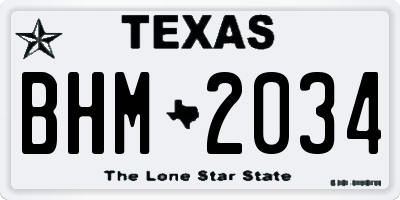 TX license plate BHM2034