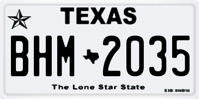TX license plate BHM2035