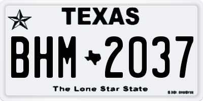 TX license plate BHM2037