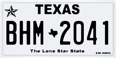 TX license plate BHM2041