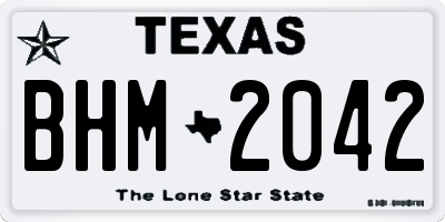 TX license plate BHM2042
