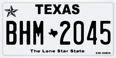 TX license plate BHM2045