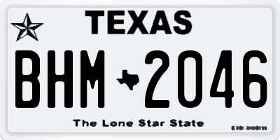 TX license plate BHM2046