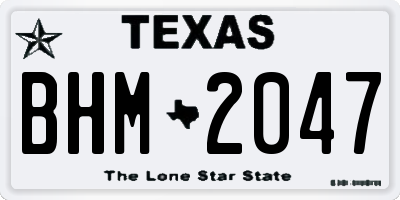 TX license plate BHM2047