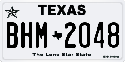 TX license plate BHM2048